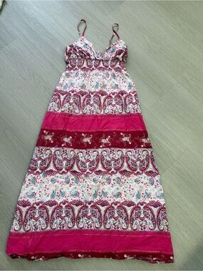She's Cool Pink Paisley Strap Maxi Dress